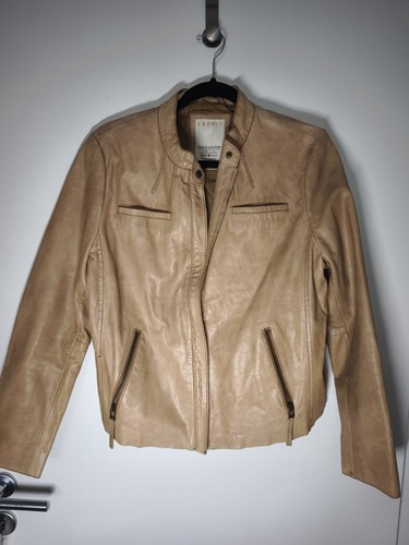 Esprit lederjacke beige - esprit,